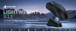 Souris gaming légère avec recharge magnétique et triple connexion