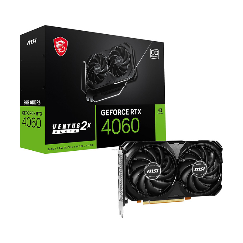Boîte officielle de la carte graphique MSI GeForce RTX 4060 VENTUS 2X BLACK OC