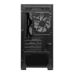 Vue du dessus du MSI MAG FORGE M100A RGB montrant les ports USB et bouton d’allumage